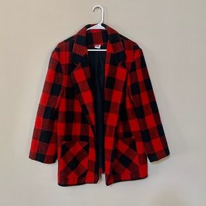 Buffalo Plaid Blazer Coat